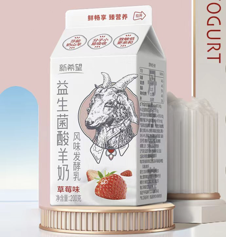 苏州订奶—新希望屋顶益生菌酸羊奶草莓风味发酵乳200g，低温酸奶每天配送到家